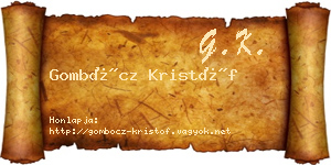 Gombócz Kristóf névjegykártya